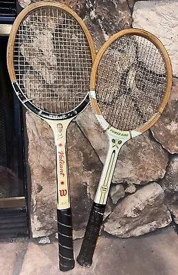 Vtg. Wilson Jack Kramer Valiant Speed-flex Wood Tennis Racquet + Net King Jr.* • $14.80