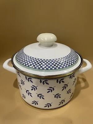 Vintage Villeroy & Boch Design Switch 3 Enamel Handled Lidded Pot • $49.99