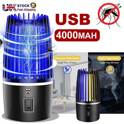 Mosquito Killer Lamp Electric Rechargeable Zapper Bug Fly Insect Trap UV Light! • £13.68