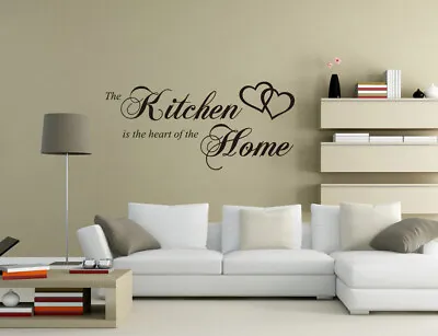 £4.80 • Buy Kitchen Heart Of Home Wall Art Mural Decal Sticker Home Decor Quotes UK Pq147