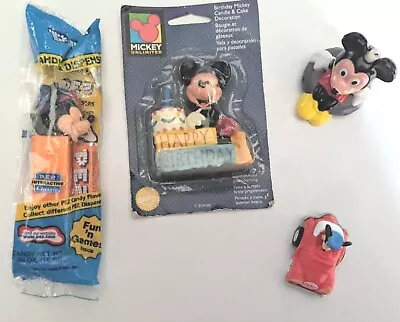 Lot Of 4 Vintage Walt Disney Mickey Mouse: Bobber Candle Pez Roadster Car • $22