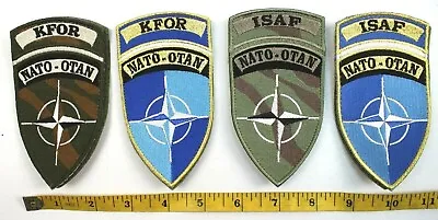 SET Of 4 BRITISH ARMY / NATO OTAN ISAF BADGES • £7.50