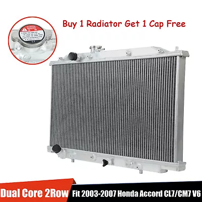 2Row Full Aluminum Radiator Dual Core For 2003-2007 Honda Accord Cl7 CM7 3.0L V6 • $109.99