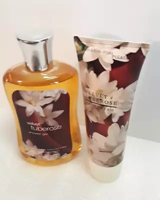 Bath Body Works VELVET TUBEROSE Shea Butter Hand Cream & Shower Gel SET Rare • $85