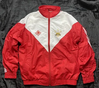 WALES RUGBY 90's  WELSH Cotton Oxford Zip Jacket  CYMRU The Dragons Adult SIZE L • £245