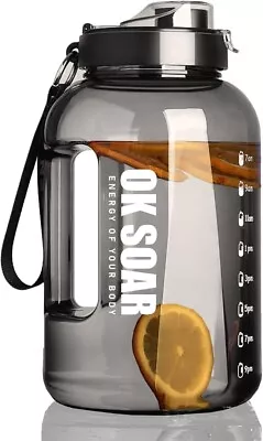 2.5 Litres Large Water Bottle With Time Marker Motivational Jug Gallon BPA Free • $26.95