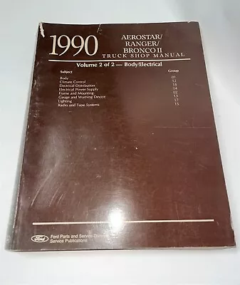 Light Truck Aerostar Bronco Ii Ranger 1990 Ford Factory Service Repair Manual V2 • $87.20