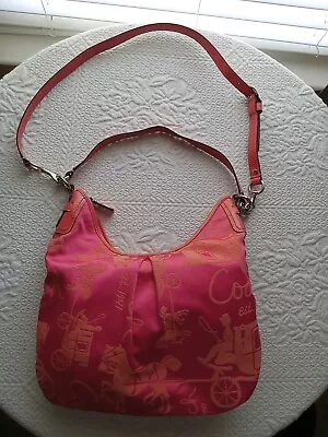 Authentic Coach Horse & Carriage Hobo Bag Purse F41480 Orange/pink_rare • $35