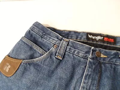 Wrangler RIGGS Workwear Quilted Lined Five Pocket Jeans Size 36x30 Navy 3W055TH • $11.99