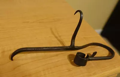 Antique Miners Iron Candlestick Sticking Tommy  C. 1880s Rare End Hook Design • $95