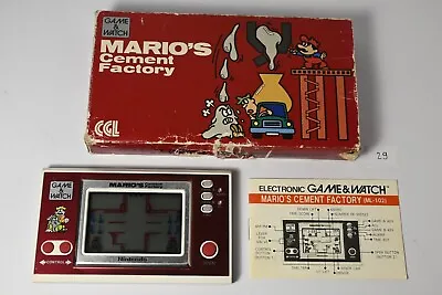 Vintage Boxed Nintendo Game And Watch Mario's Cement Factory CGL Game 1983 • $310