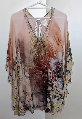 Camilla Dress/tank 100% Silk With Crystals M 12/14 Pre-loved As New No Faults • $99