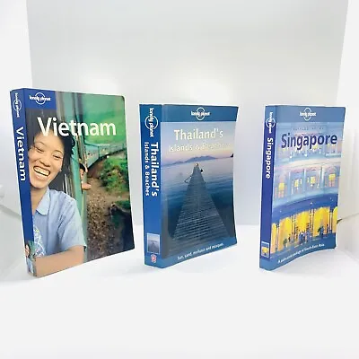 3 Lonely Planet Asia Books Bundle Thailand Singapore Vietnam Travel Guides Lot • £15.47