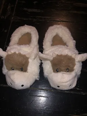 Intelex Warmies Kids Slippers Little Cows! Microwavable Sz 10-12 Kids Soft! • $12