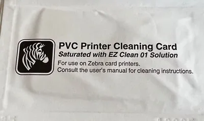 £12.99 • Buy 9x Zebra PVC ID Printer Cleaning Cards - EZ Clean 01 Solution
