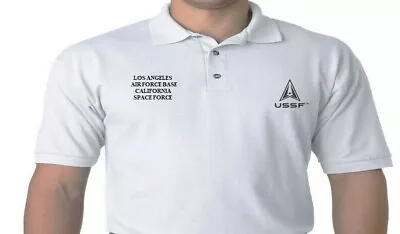 Space Force Los Angeles Air Force Base California Embroidered Polo Shirt • $48.95