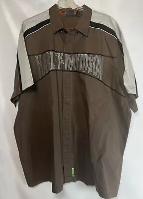 Harley Davidson Mens 3XL Garage Mechanic Shirt Short Sleeve • $26.50