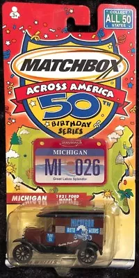 NIP Matchbox Across America 50th Birthday Series Michigan 1921 Ford Model T • $6.99