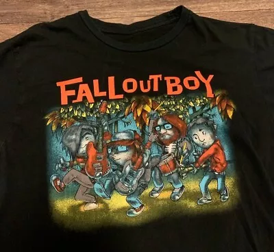 Vintage Fall Out Boy Concert Tour T-shirt Black Cotton Tee All Sizes JJ2308 • $17.99