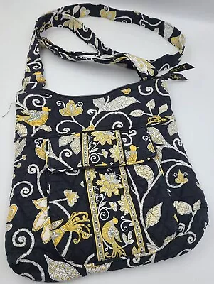 Vera Bradley Hipster Shoulder Bag Crossbody Purse In Yellow Bird Floral • $17.60