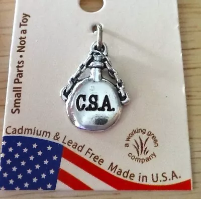 £22.30 • Buy Sterling Silver 3D 17x12mm Civil War Confederate Soldier Canteen Says CSA Charm