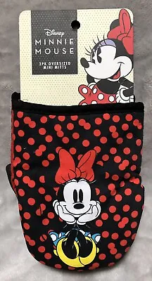 NEW Disney MINNIE MOUSE 1-Pair Oversized Mini Oven Mitts Gloves • $15.99