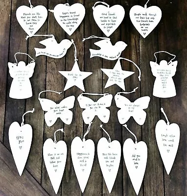 £3.95 • Buy East Of India Porcelain Hanging Hearts Ceramic Gift Friend Family Keepsake 