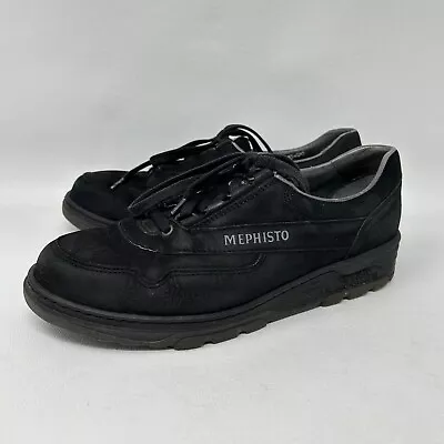 Mephisto Runoff Air Jet Sneakers Black Suede Lace Up Low Top Shoes Women’s Sz 8 • $25.36