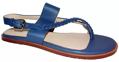 New Cole Haan Anica Vintage Indigo Blue Leather Braid Sandals 7 M • $30