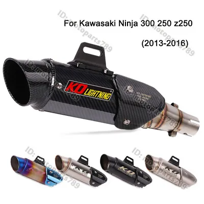 For Kawasaki Ninja 300 250 Z250 Exhaust Muffler Tips 310mm Mid Link Pipe Slip On • $92.50