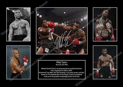Mike Tyson Signed Boxing Memorabilia Limited Edition Photo A4 Autograph Print • £8.69