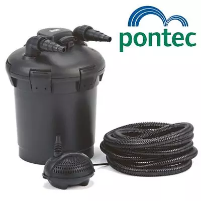 Pontec Pondopress 10000 Oase Filter Pond Filtration Kit Set With Uvc Pump & Hose • £128.49