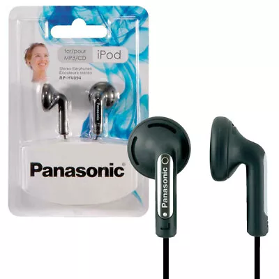 Panasonic RP-HV094E-K In-Ear Stereo Earphones Headphones For/iPod/MP3 New • £4.79