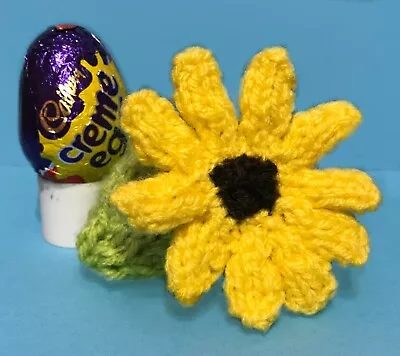 KNITTING PATTERN  - Easter Sunflower Flower Choc Cover Fits Creme Egg Ukraine • £3.25