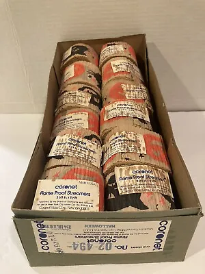 Vintage CORONET Halloween Crepe Paper (a Dozen Rolls) W/original Box - RARE HTF • $250