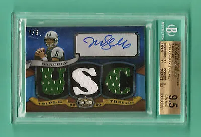 Mark Sanchez 2009 Triple Threads Rc Autograph Jersey  Sp # 1 / 5 Bgs 9.5 Auto 10 • $246