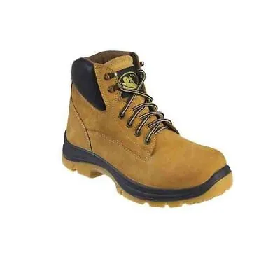 Mens HONEY SAND TAN COLOUR Steel Toe Hiking Work Boots Size 6 To 12 UK - DODGE • £19.99