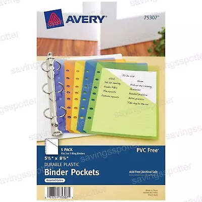 Avery Mini Binder Pockets 5-1/2 X 8-1/2 Assorted 5 Pockets 75309 • $5.46