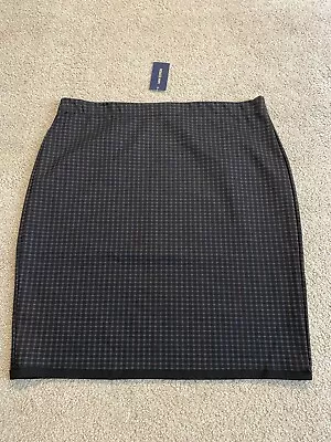 NWT Max Edition Womens XL Black Gray Checkered Knee Length Skirt  • $12.99