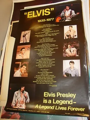 Elvis Presley 1977 Concert Collage Memorial The King Vintage Nos Poster • $49.95