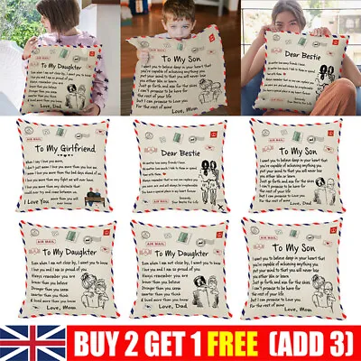 18  Pillow Case Personalized Letter Cushion Cover Home Sofa Decor Special Gifts • £6.99