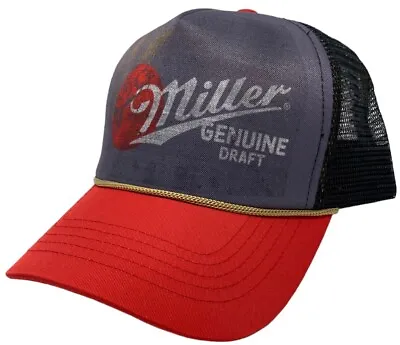 Miller Genuine Draft Beer Men's Officially Licensed Vintage Fade Trucker Hat Cap • $19.99