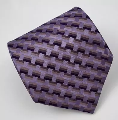 Arrow Silk Tie Purple Geometric Men Necktie 58 X 3.75 • $11.99