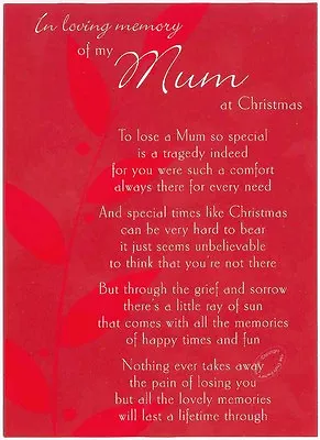 Grave Card / Christmas  - Mom With FREE Holder-CM01 - Memorial Funeral Memoriam • £1.85
