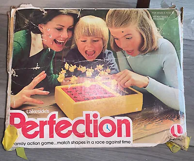 USED Vintage 1975 Lakeside's Perfection Game W/ Original Box & 7 PIECES MISSING • $9.99