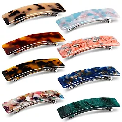 8 Pack Tortoise Shell Hair Barrettes Acetate French Hair Clips For Women Girls • $16.85