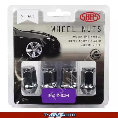 SAAS Wheel Nuts Flat 1/2 Chr 35mm 1x5PK For Ford Explorer 1996+ • $21.95