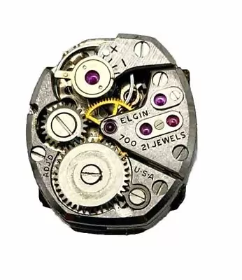 Vintage Elgin Cal 700 Wrist Watch Movement & Dial For Parts & Repair • $24.99