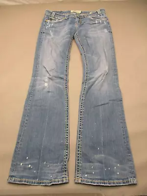 MEK DENIM Size 30  Womens Blue Cotton Blend Zip Fly Pockets Bootcut Jeans 182 • $19.99