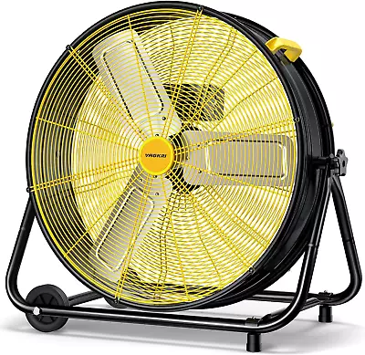 24 Inch Industrial Drum Fan 320W High Velocity Floor Fan 3 Speed Heavy Duty • $140.05